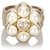 Chanel Branco CC Faux Pearl Ring Prata Metal Plástico  ref.160243