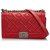 Chanel Red Embossed Leather Medium Celtic Boy Flap Bag Metal  ref.160273