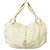 Céline Vintage Shoulder Bag Branco Couro  ref.160287