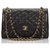 Timeless Chanel Black Matelasse forrado Flap Shoulder Bag Preto Couro  ref.160429