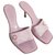 Mules Chanel rose 38.5 Cuir Toile  ref.160470