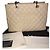 Borsa a mano Chanel Grandshopping in pelle beige - vista 2