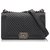 Chanel Black Chevron Leder Medium Boy Flap Bag Schwarz Metall  ref.160626
