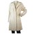 Nina Ricci Off White Ecru Wool Blend Boucle Gold Thread Button Front Coat sz 38 Blanco Lana  ref.160759