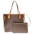 Louis Vuitton Neverfull MM bag in coated monogram canvas and removable pouch Brown Leather Cloth  ref.160854