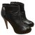 Chanel Ankle Boots Black Leather Patent leather  ref.161004