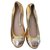 Lanvin Ballet flats Silvery Pink Golden Leather Polyurethane  ref.161177
