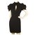 Mini vestido de hombro con pliegues en el cuello de Alexander McQueen negro 40 , magnífico Lana  ref.161213