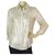 Chemise boutonnée en lin blanc cassé Christian Dior Boutique Top Sz 38  ref.161216