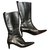 half heel boot gucci Black Leather  ref.161232