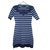 Karen Millen Striped dress with lace inserts Blue Viscose  ref.161236