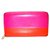 Céline CELINE zipped wallet Orange Fuschia Leather  ref.161250