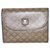 Céline CELINE vintage wallet Macadam flap Brown Leather Cloth  ref.161564