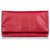 Yves Saint Laurent YSL Red Leather Fold Clutch Bag Vermelho Couro  ref.161581