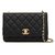 Wallet On Chain Chanel Brieftasche an der Kette 2019 schwarz neu Leder  ref.162124