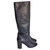 Chanel Boots Black Leather  ref.162623