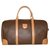 Céline CELINE vintage Macadam weekend bag Brown Beige Leather Cloth  ref.162688