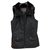 Prada Gilet in nylon nero con vestibilità slim in pelliccia  ref.162762
