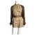 Alexander Mcqueen Coats, Outerwear Beige Dark brown Leather Cotton  ref.162829
