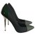 Proenza Schouler Heels Black Silvery Green Leather Rubber Metal Cloth  ref.162845