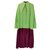 Céline Dresses Green Purple Cotton Polyester  ref.162866
