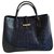 Roseau Longchamp MARINE CROCO SHAPED CALF LEATHER BAG Navy blue  ref.163454