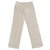 Chanel pantalones de lana de lino pantalones FR36 Beige Seda  ref.163492