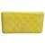 Chanel Matelasse Lange Brieftasche Gelb Leder  ref.163671