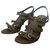 Sandálias de couro de Sergio Rossi com salto alto Marrom  ref.164001