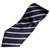 Giorgio Armani Cravatte Dark Blue Striped Silk Jacquard Traditional Neck Tie  ref.164052