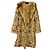 Abrigo Pellessimo Estampado Leopardo con Cuello de Zorro Crema Estampado de leopardo