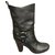 Chloé p boots 37 1/2 State like new Black Leather  ref.164254