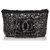 Borsa a spalla Chanel in vinile nero con catena Plastica Tweed Panno  ref.164515