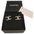 CHANEL PEARLS lined CC EARRINGS . NEW & NEVER USED Silvery White Steel  ref.164794