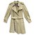 trench coat vintage Burberry para mulher 42 Caqui Algodão Poliéster  ref.165081