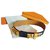 Hermès Cintura Hermes CDC medor con collo a cane Nero D'oro Pelle Placcato in oro  ref.165093