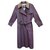 Burberry woman raincoat vintage t 36 with removable wool lining Purple Cotton  ref.165148