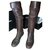 Chanel Boots Dark brown Leather  ref.165330