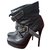 Burberry Ankle Boots Black Leather Fur  ref.165550