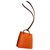 Hermès Borsa shopping con ciondolo Hermes Arancione Marrone chiaro Agnello Pelle  ref.165568