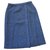 Chanel Semi wrap skirt, 42? Navy blue Wool  ref.165582