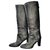 Céline Golden grained leather riding boots Silvery Metallic  ref.165965