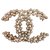 Chanel Large Pearl Brooch pin Golden Metal  ref.166025