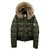 Moncler Real Down Jacket Hooded with Fur Olive green Polyamide  ref.166798