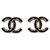 Chanel GRANDE ESMALTE PRETO CC Dourado Metal  ref.167066