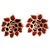 Coco Crush Camellia Chanel Pendientes en Rojo y Negro Email Burdeos Plata  ref.167375