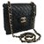 Timeless Chanel BLACK COATED WICKER FLAP MINI BAG  ref.167525