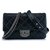 CHANEL BLACK GRAINED MEDIUM DOUBLE CARRY CLASSIC FLAP BAG NEUF Leather  ref.167715