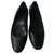 Hermès HERMES Ballerines cuir noir T38 Compensées  ref.167716