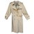 trench coat vintage Burberry para mulher 42 Bege Algodão Poliéster  ref.167750